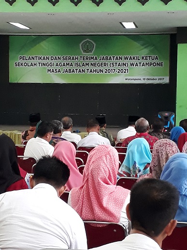 Foto Kegiatan Pelantikan dan Serah Terima Jabatan Wakil Ketua STAIN Watampone Masa Jabatan 2017-2021