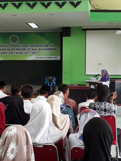 Foto Kegiatan Pelantikan dan Serah Terima Jabatan Wakil Ketua STAIN Watampone Masa Jabatan 2017-2021