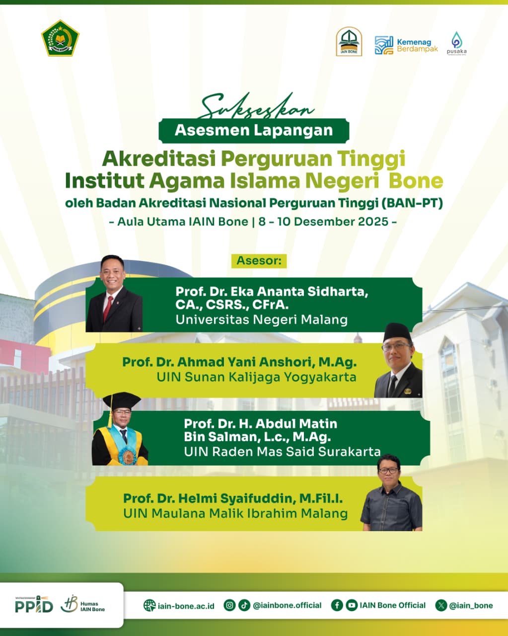 IAIN Bone Siap Sukseskan Asesmen Lapangan Akreditasi Perguruan Tinggi oleh BAN-PT